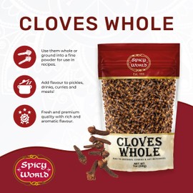 Whole Cloves 7 Oz Bag - Great for Foods, Tea, Pomander Balls, and Even Potpourri - by Spicy World