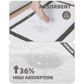 Color&Geometry Bathroom Rugs, Water Absorbent and Quick Dry Microfiber Bath Rugs-24"x36", Non-Slip, Machine Washable, Extra Soft Plush Bath Mats for Bathroom, Laundry Room, Shower and Tub