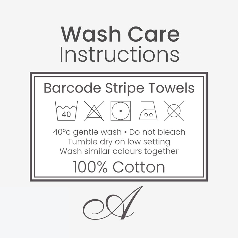 Allure Pack of 2 Barcode Stripe Bath Towels 70 x