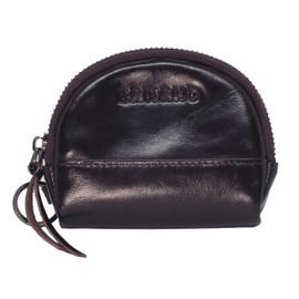 Genuine Leather Coin Purse Coin Purse Coin Purse Zipper with Key Chain, brown