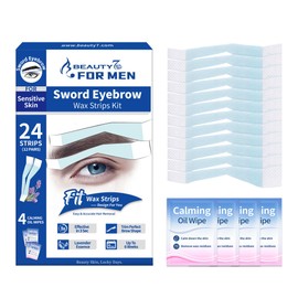 Beauty7 Men's Eyebrow Removal Sheets, 12 Pairs, 24 Pieces, Parallel Eyebrow Eyelashes for Face, Eyebrow, Loose Mouth Hair Removal Wax Sheet, Hair Removal Tape, Sensitive Skin Hair Removal Wax, Eyebrow Wax