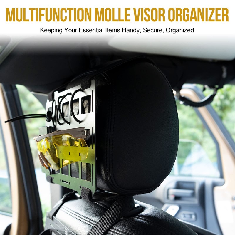 ONETIGRIS Car Headrest Organizer Molle Panel, Rigid Molle Headrest Panel