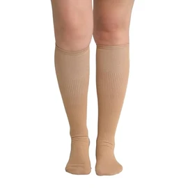 Ulla Popken Women's Compression Knee Stockings, Strong Support Class Socks, beige