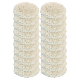 Vossner Polierfell 180mm Pad Polierhaube Polierset für Poliermaschine, Wollhaube Polierpad Wollpad Polierfell Wollpuffer Polierhauben Lammfell für Autopoliermaschinen (20)