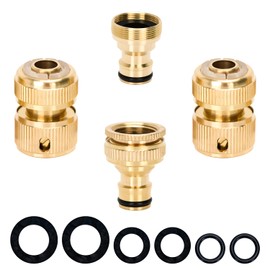 MAGLAUG Kitchen Tap Hose Connector Kit, Brass Outdoor Tap Connector 2in1 Outside Tap Kitchen Mixer Tap Connector Faucet Sink Hose Adapter & Hose Quick Connectors Hoses Attachments for Garden Hosepipe