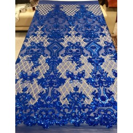 wowfabric4less123 Royal Gold 4way stretch sequin Lace fabric 50” Width Sold By The Yard