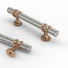 Asidrama 10 Pack 3 Inch(76mm) Knurled Satin Nickel and Champagne