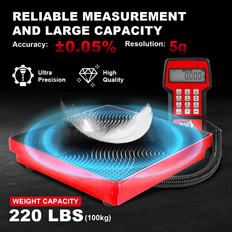 BIG RED Upgraded Refrigerant HVAC Freon Scale: LCD Screen, 5g