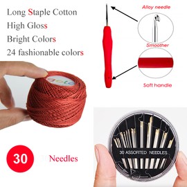golo 24 Balls Crochet Thread 10gX24 Yarn for Hand Knitting
