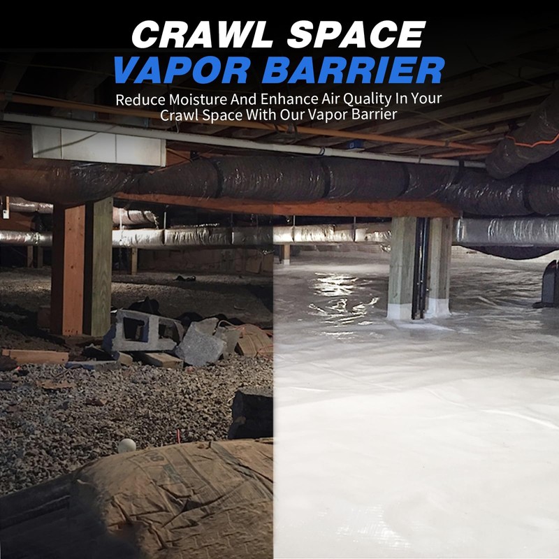 Crawldryer White Plastic Sheeting, 16 Mil 10' x 25', Crawl
