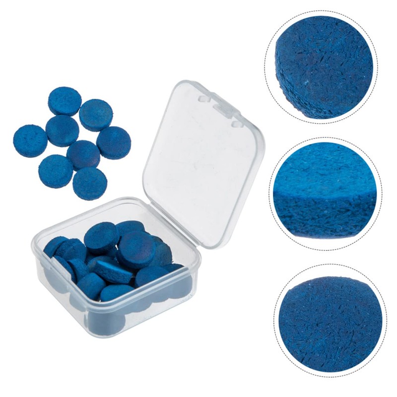 Sosoport Billiard Pool Tips 30pcs Leather Tip Replacements Billiard Necessities