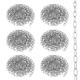 6 pieces M2 stainless steel chain, 6 m chain links, stainless steel 304 chain, steel chain, 2 mm link chain, extension chain for connecting and hanging