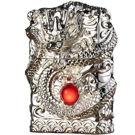 Lighters Carving Dragon Vintage Trench Lighter Reusable Antique Kerosene Grinding Wheel Lighter for Collection-Decorative-Gift-Present (Silver)