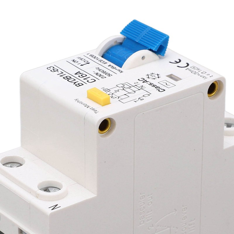 Circuit Breaker 1P+N AC 16A Residual Current Earth Leakage Protection