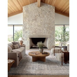 Loloi Amber Lewis Alie Collection ALE-04 Sky/Stone 7'-10'' x 7'-10'', .13'' Pile Height, Round Area Rug