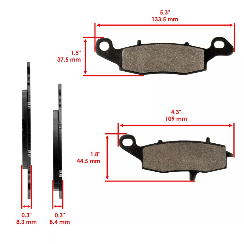 Caltric Front & Rear Brake Pads for Kawasaki VN1500 Vulcan