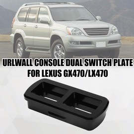 URLWALL Console Dual Switch Plate for Lexus GX470/LX470, CNC Machined Console Switch Plate, Removing Suspension Height Control Switch & Adding Light Switch (Black)