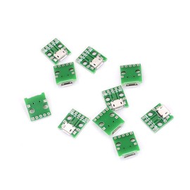ARCELI Micro USB DIP Adapter 5-Pin Female B Type PCB Converter Breadboard USB-01 Switch Board Pack of 10