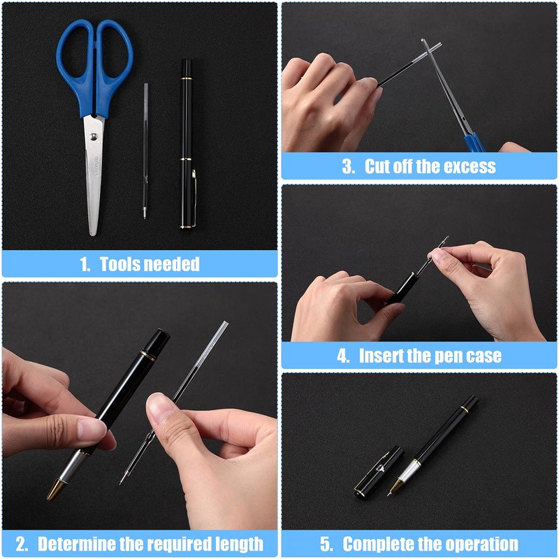 Outus 30 Pieces 0.7 mm Retractable Pen Refills Replacement Ballpoint