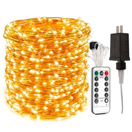 RESNICE 328Ft Extra Long Fairy Lights Plug in Waterproof Outside Copper Wire String Lights with Remote 1000 High-Bright LEDs for Garden, Porch, Patio, Christmas Wedding Party Decoration
