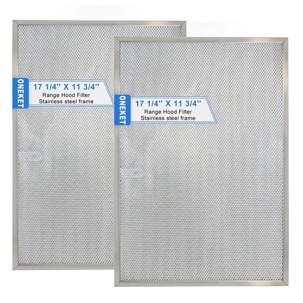 2 Pack-BPS1FA36 Range Hood Filter Upgraded Stainless Steel Frame 11-3/4"