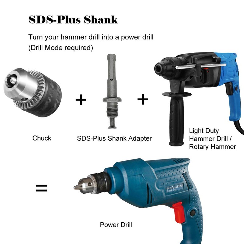 Hymnorq 1/2-20UNF Keyed Drill Chuck 3-16mm Clamping Range with SDS-plus