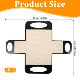 QFGasre 2 Pcs Reusable Silicone Bread Loaf Pan Liners, Non-Stick Food-Grade Silicone Bread Sling Loaf Pan Lifters Dough Transfer Tool with 4 Handles 19 X 15 Inch