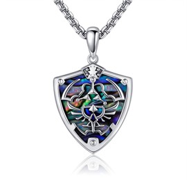 CUPENDA Zelda Triforce Pendant Necklace 925 Sterling Silver Legend of Zelda Pendant Nekclace Zelda Jewelry for Men Women
