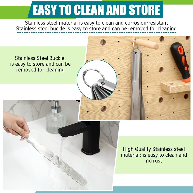 Saillong 7PCS Caulking Spatula Tool Set, Professional Stainless Steel Caulk