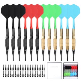 CyeeLife Plastic Tip Dart Arrows - 12 Point Dart Arrows for Electronic Dart Board 18g