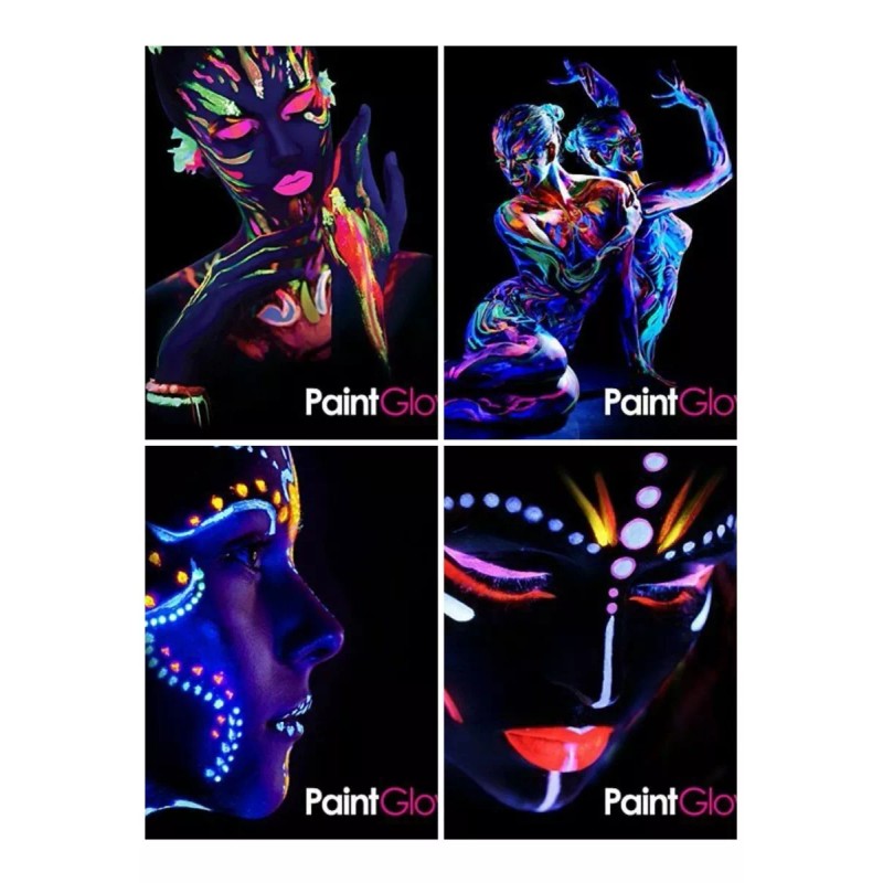 Go Shopgo 36 Tubo Pintura Fluorecente Neon Corporal Maquillaje Luz