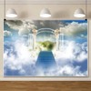 XMJJKUF Heaven Backdrops 10x8ft Paradise Gate Sky Stairway to Heaven