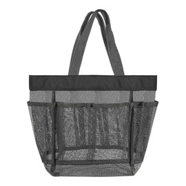 Annhua Pool Bag, Lightweight, Large Capacity, Hanging, Mesh Material, Gray, Beach Bag, Bath Bag, Swimming Bag, Mesh Bag, Spa Bag, Quick Drying, Collapsible, Multi-Purpose, gray