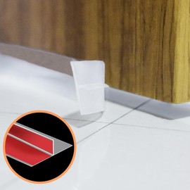 Orghtin T-Shaped Silicone Seal Strip, Clear Door Sealer Weather Stripping Door Seal Strip, 10Ft Door Draft Stopper for Side of Door