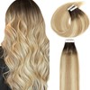 LacerHair Tape in Hair Extensions Human Hair Caramel blonde Mixed