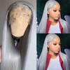 Smartinnov Grey Human Hair Wig Glueless 13x4 HD Transparent Lace