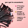e.l.f. Cosmetics Set de Brochas de Maquillaje con Estuche para