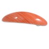 90mm Across/Coral Stripy Print Acrylic Oval Barrette/Hair Clip In Silver