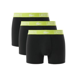 Lacoste Men's Men’s Recycled Microfiber Ultra Dry Trunks, 3-pack, Graphite with Black/Bright Lime waistbands, XX-Large