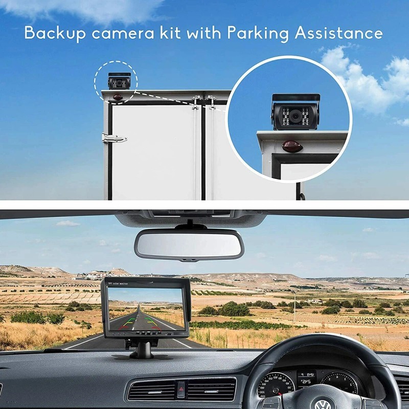 IPoster 7Inch Quad Monitor Backup Heavy Duty Camera Reversing CCD