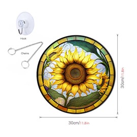 MATIHAY Sunflower Acrylic Window Hanging, Sunflower Wall Decor for Kitchen Living Room, Sunflower Gifts for Women Girls Thanksgiving Birthday Gifts for Mom Grandma (L)