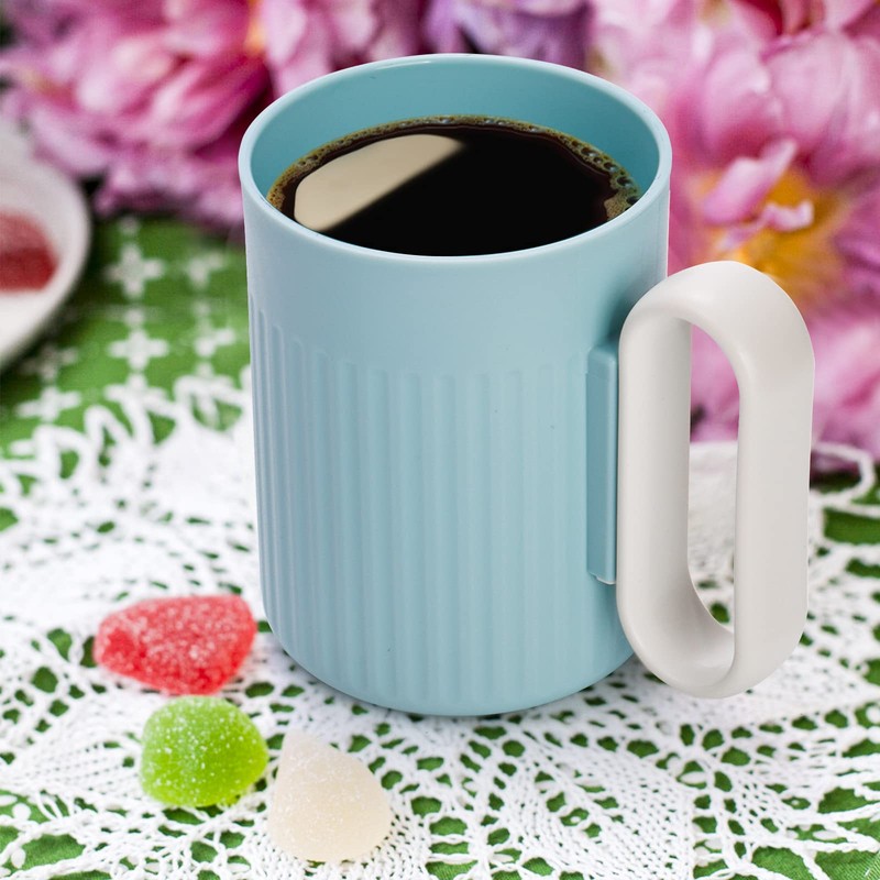 Jucoan 12 Pack Reusable Plastic Coffee Mugs,16 oz Unbreakable Plastic