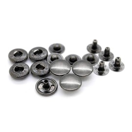 CRAFTMEMORE 50 Sets Gun Metal Black Snap Buttons S-Spring Socket Popper Fasteners for Jacket Bag Closures #831 VT8 (15mm (0.59"))