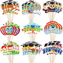SANNIX 72Pcs Kindergarten Graduation Cupcake Toppers 2024 Kindergarten Graduation Cupcake Picks Decorations Preschool Graduation Cupcake Toppers for School Class Activity Grad Party (9 Design)