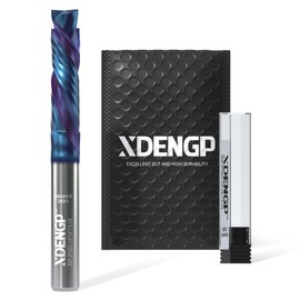 XDENGP Broca de compresión en espiral para CNC, diámetro de corte de 1/4 pulgadas y longitud de corte de 1 pulgada de vástago de 1/4 pulgadas con fresado de extremo de carburo recubierto NACO para tallar grabado, molienda ranurado