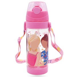 BZQCPLX Children's Drinking Bottle, Barbi Children's Water Bottle, Barbi Water Bottles with Straw, for Girls and Boys,School,Travelling,Outdoor Sports (550ML,Pink)