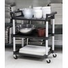 MaxWorks 80774 3-Shelf Utility Plastic Cart with Wheels-225 Lbs Maximum
