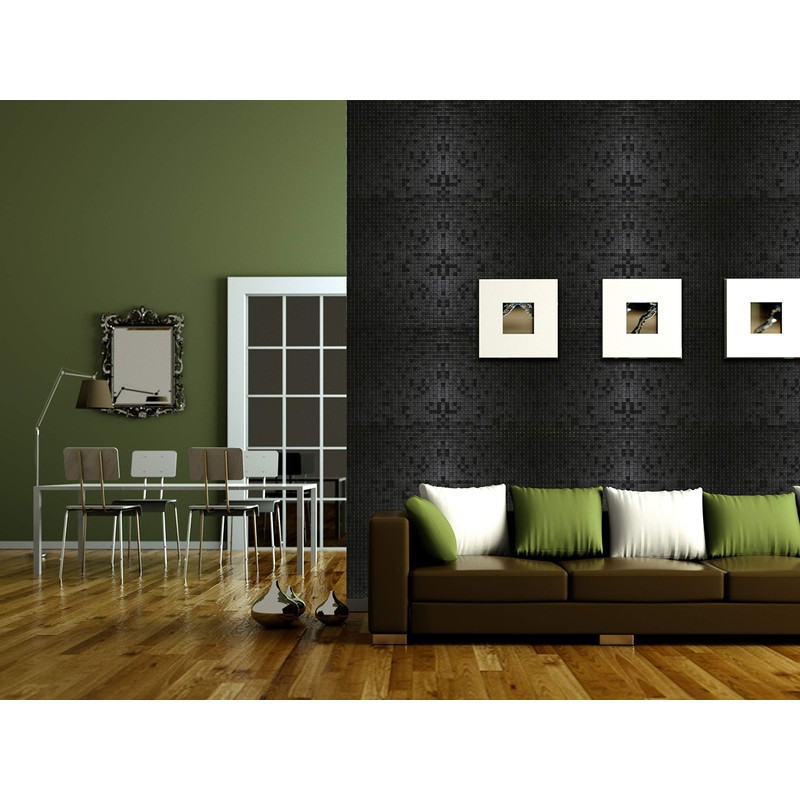 XUANINY 5-Sheet Peel and Stick Backsplash Tiles Black Surface Aluminum