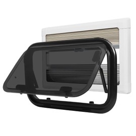 HWHongRV RV Exit Window 27.6” W X 11.8” H, Camper Window with Coating Shade & Screen Window, Push Window RV Side Window with Trim Kit Fit for RV Caravan Trailer
