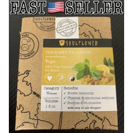 Soulflower Aromatherapy YOGA 100% Pure Organic Essential Oil Blend Diffuser 1oz